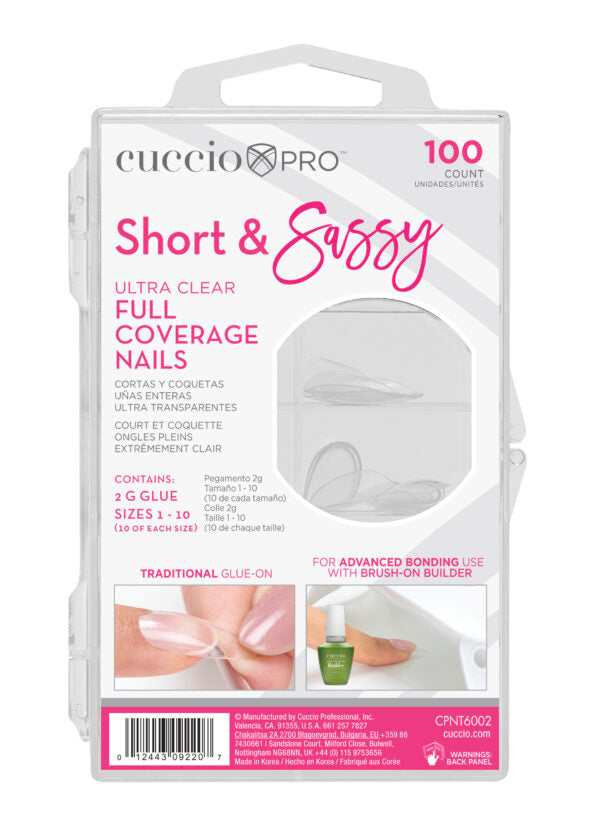 Short & Sassy Ultra Clear Full Cover Tips 100ct